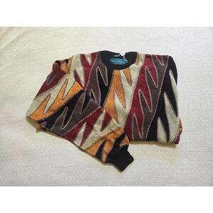 Tundra Canada Sweater L | 90s Textured Coogi Style Knit